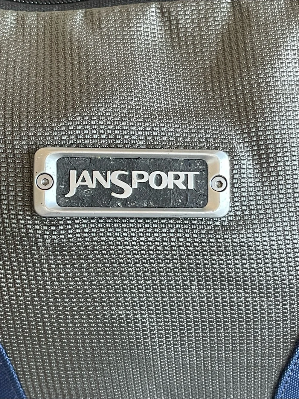 Jansport Blue and Gray Hiking Backpack with Front Gear Loop